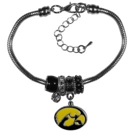 NCAA Siskiyou Sports Womens Iowa Hawkeyes Euro Bead Bracelet One Size Team Color