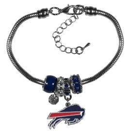 NFL Siskiyou Sports Womens Buffalo Bills Euro Bead Bracelet One Size Team Color
