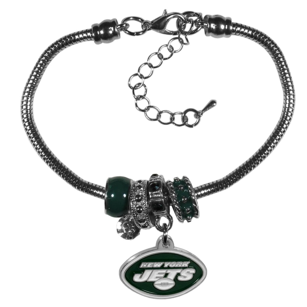 NFL Siskiyou Sports Womens New York Jets Euro Bead Bracelet One Size Team Color