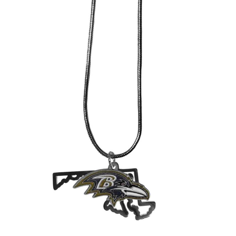 NFL Siskiyou Sports Womens Baltimore Ravens State Charm Necklace 18 inch Team Color