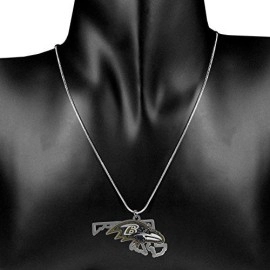 NFL Siskiyou Sports Womens Baltimore Ravens State Charm Necklace 18 inch Team Color