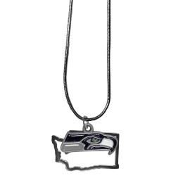 NFL Siskiyou Sports Womens Seattle Seahawks State Charm Necklace 18 inch Team Color