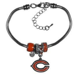 NFL Siskiyou Sports Womens Chicago Bears Euro Bead Bracelet One Size Team Color