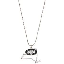 NFL Siskiyou Sports Womens New York Jets State Charm Necklace 18 inch Team Color