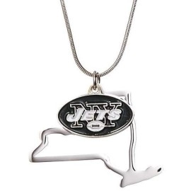NFL Siskiyou Sports Womens New York Jets State Charm Necklace 18 inch Team Color