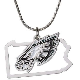 NFL Siskiyou Sports Womens Philadelphia Eagles State Charm Necklace 18 inch Team Color