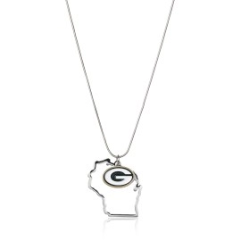 NFL Siskiyou Sports Womens Green Bay Packers State Charm Necklace 18 inch Team Color