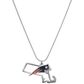 NFL Siskiyou Sports Womens New England Patriots State Charm Necklace 18 inch Team Color