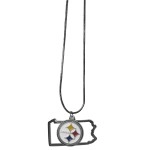 NFL Siskiyou Sports Womens Pittsburgh Steelers State Charm Necklace 18 inch Team Color