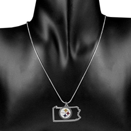 NFL Siskiyou Sports Womens Pittsburgh Steelers State Charm Necklace 18 inch Team Color