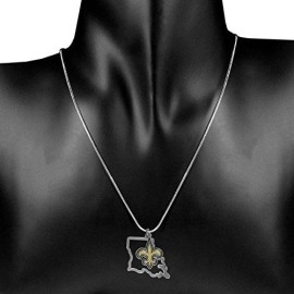 NFL Siskiyou Sports Womens New Orleans Saints State Charm Necklace 18 inch Team Color