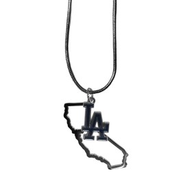 Siskiyou Sports MLB Los Angeles Dodgers Necklace Chain with State Shape Charm, Team Colors, One Size