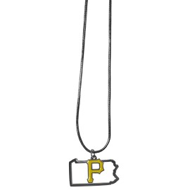 Siskiyou Sports MLB Pittsburgh Pirates Necklace chain with State Shape charm, Team colors, One Size