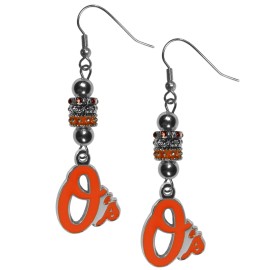 Siskiyou Sports MLB Baltimore Orioles Earrings Fish Hook Post Euro Style, Team Colors, One Size