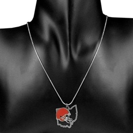 NFL Siskiyou Sports Womens Cleveland Browns State Charm Necklace 18 inch Team Color