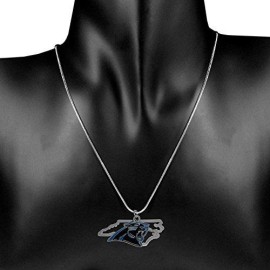 NFL Siskiyou Sports Womens Carolina Panthers State Charm Necklace 18 inch Team Color