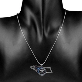 NFL Siskiyou Sports Womens Tennessee Titans State Charm Necklace 18 inch Team Color