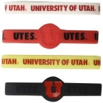 Aminco NcAA Utah Utes Silicone Bracelets, 4-Pack