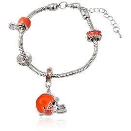 NFL Siskiyou Sports Womens Cleveland Browns Euro Bead Bracelet One Size Team Color