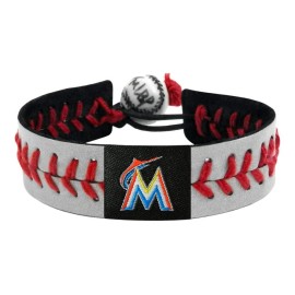 GameWear MLB Miami Marlins Baseball Bracelet, One Size, Reflective