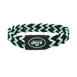 Aminco NFL New York Jets Dual Color Braided Elastic Bracelet