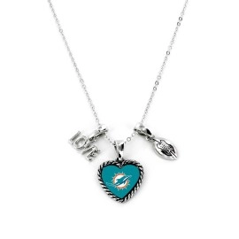 Miami Dolphins Necklace Charmed Sport Love Football - Special Order