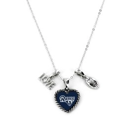 Aminco NFL Philadelphia Eagles Charmed Sport Love Pendant Necklace, Silver, 4 (NFL-PD-1088-24)