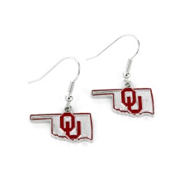 Aminco NCAA Oklahoma Sooners Home State Earrings, Ohio State Buckeyes, 2.5