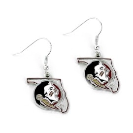 NCAA Florida State Seminoles State Design Earrings