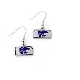 Aminco NCAA Kansas State Wildcats Team ColorEarrings, Team Colors, One Size