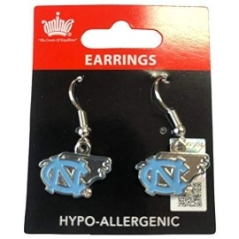 Aminco NCAA North Carolina Tar Heels State Design Earrings