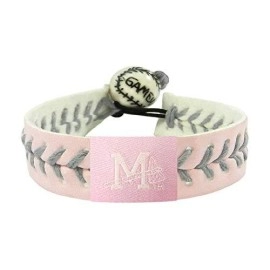 Mississippi Braves Bracelet Baseball Pink Silver Thread CO