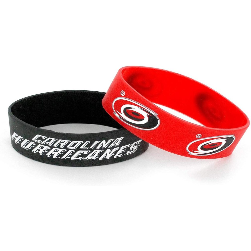 Carolina Hurricanes Bracelets 2 Pack Wide Alternate Design Special Order