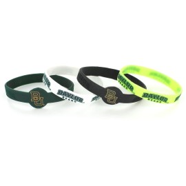 Aminco NCAA Baylor Bears Silicone Bracelet, 4-Pack