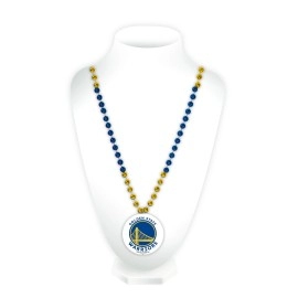 Rico Industries NBA Golden State Warriors Team Logo Mardi Gras Style Beads, 3