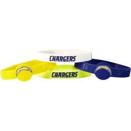 Aminco NFL Los Angeles chargers Silicone Bracelets, 4-Pack