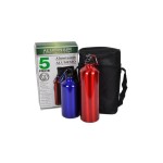 Aluminum camping bottle set, 5 pieces