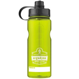 Wide Mouth Water Bottle, 34 oz, BPA Free, Fits in Car Cup Holders, Ergodyne Chill Its 5151, Lime