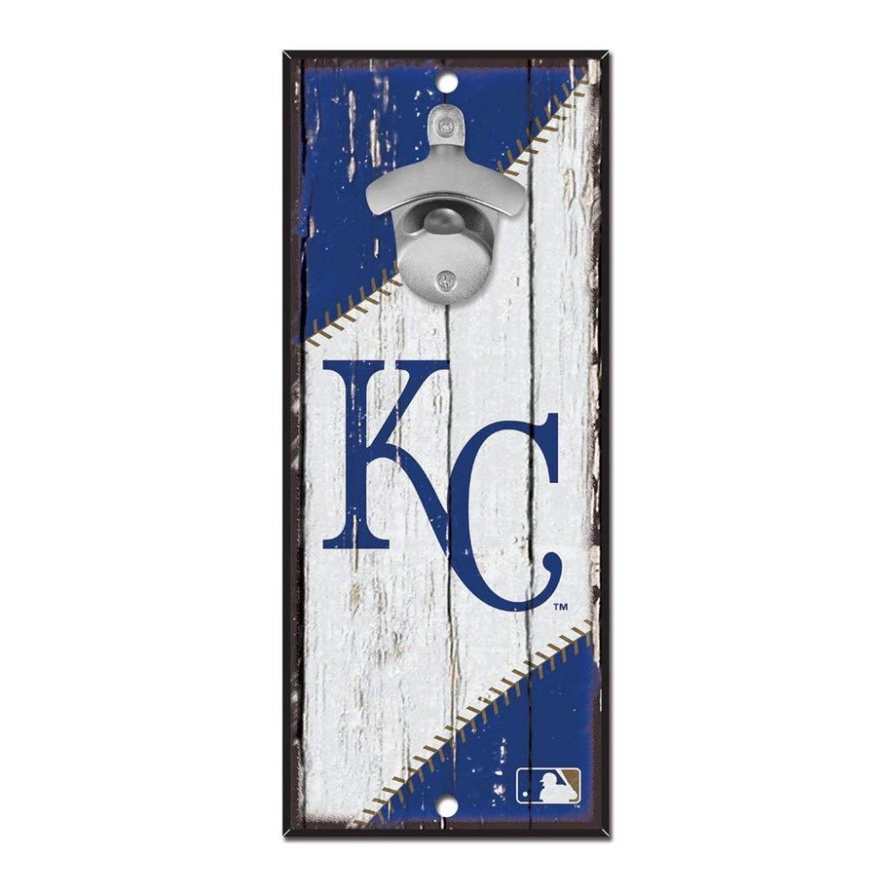 WinCraft MLB Kansas City Royals Bottle Opener5x11 Wood Sign Bottle Opener, Team Colors, 5