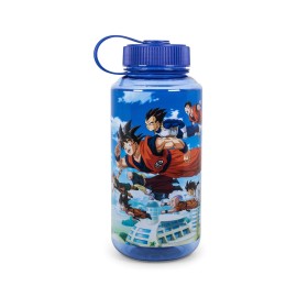 Dragon Ball Super Characters Water Bottle | Goku, Vegeta, Trunks, And More | BPA-Free Large Plastic Water Jug With Screw Top Lid | Sports Hydration | Holds 32 Ounces