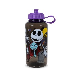 Silver Buffalo Disneys The Nightmare Before christmas Water Bottle BPA-Free Large Plastic Water Jug With Screw Top Lid Hydration For Outdoor Sports, gym, Yoga Holds 34 Ounces