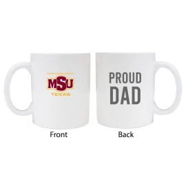 Midwestern State University MustangsProud Dad White Ceramic Coffee Mug 2-Pack
