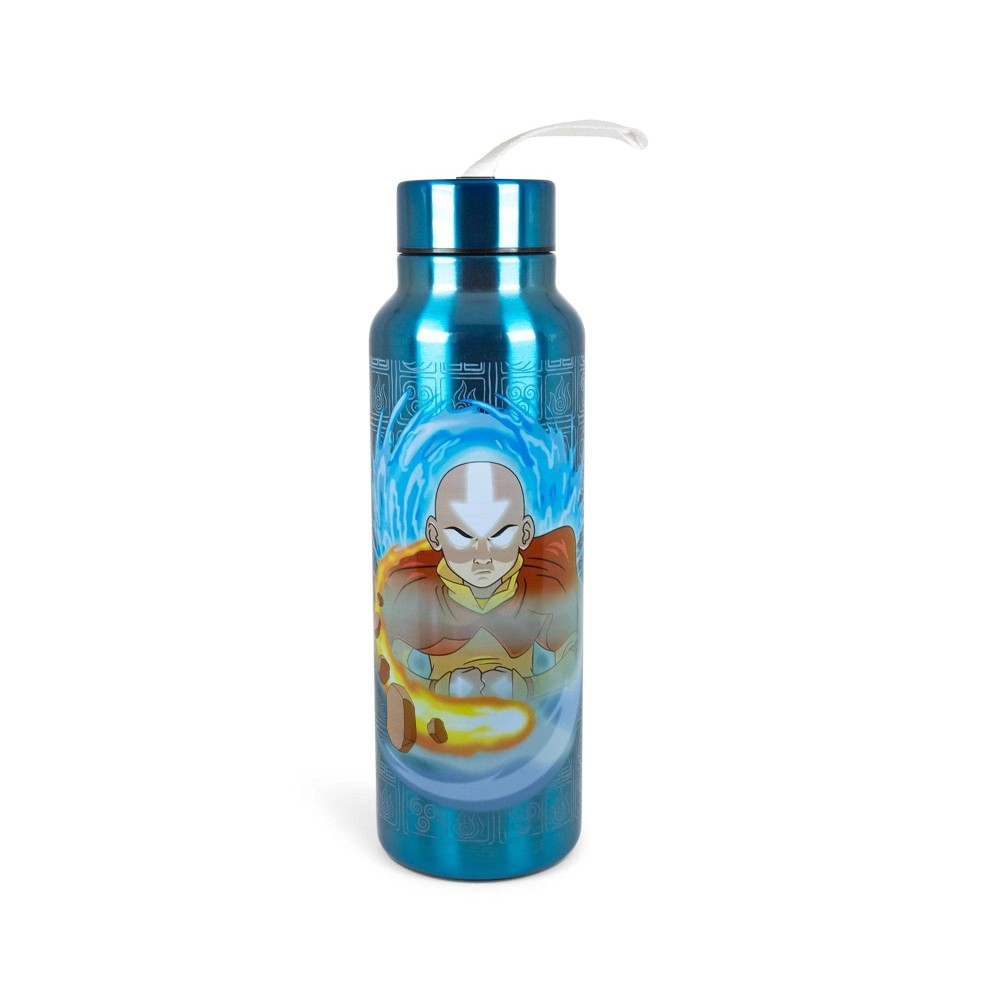 Avatar: The Last Airbender Aang Stainless Steel Water Bottle BPA-Free Plastic Sports Water Jug With Leakproof Lid Hydration For Outdoor Activities, Fitness gifts Official Anime Manga Drinkware