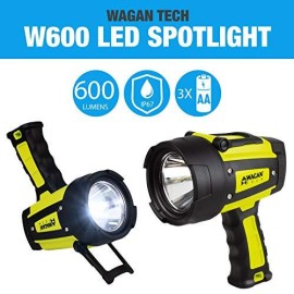 Wagan EL4321 Brite-Nite W600 LED Spotlight, 600 Lumen LED Lights, 7 Position Hanging Stand, Waterproof