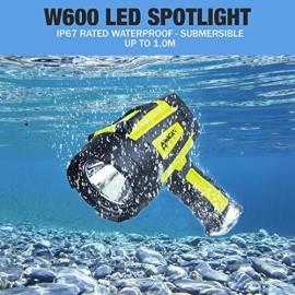 Wagan EL4321 Brite-Nite W600 LED Spotlight, 600 Lumen LED Lights, 7 Position Hanging Stand, Waterproof