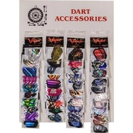 Viper Assorted 2D Glitter Dart Flights on Display Card: 40 Sets of Mixed (Standard and Slim) Flights, 120 Pieces