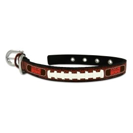 GameWear NFL Cleveland Browns Classic Leather Football Collar, Small, Brown