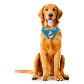 Littlearth Unisex-Adult NFL Miami Dolphins Pet Bandana, Team Color, X-Small