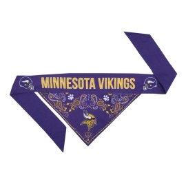 Littlearth Unisex-Adult NFL Minnesota Vikings Pet Bandana, Team Color, Medium