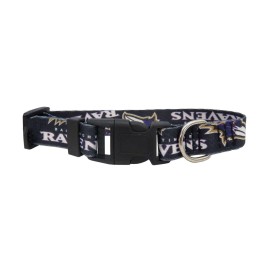 Littlearth Unisex-Adult NFL Baltimore Ravens Pet Collar, Team Color, Medium (320101-RAVN-M)